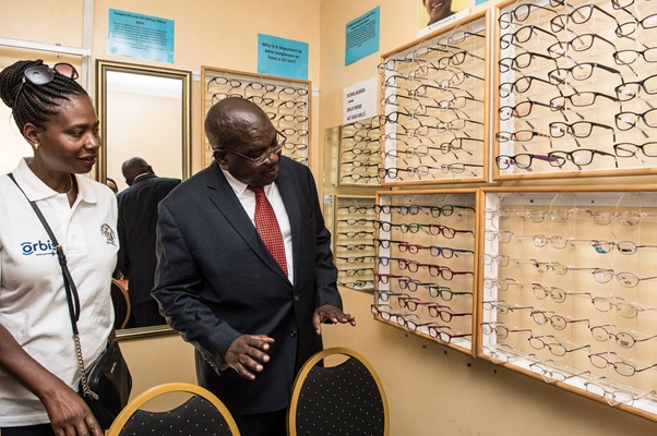 The Minister of Health Dr Chilufya Chitalu visiting the University Teaching Eye Hospital