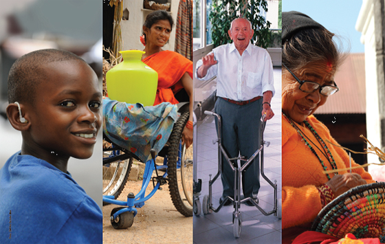 Collage of images: people with assistive devices | Image credit: WHO