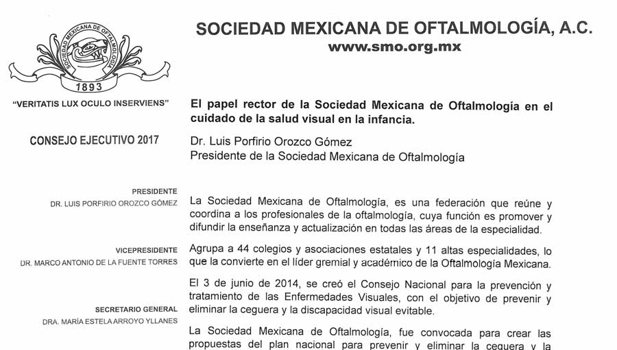 Testimonio del papel ideal que debe jugar un líder en funciones en una Sociedad Oftalmológica Nacional