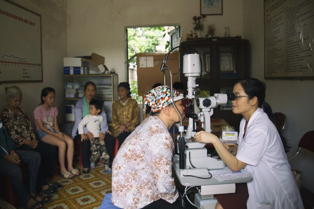 Community eyes camp for all local people in Hung Yen province, Vietnam.
