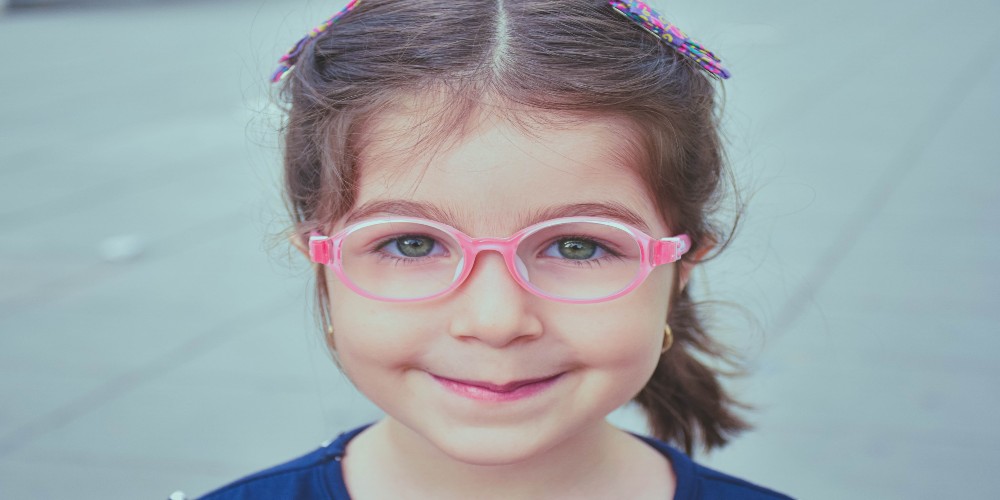 A girl with glasses